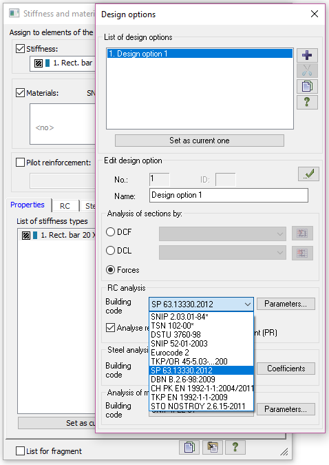 Fig.1. How to select building code for RC analysis